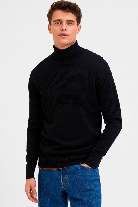 Selected MAINE LS KNIT ROLL NECK Black