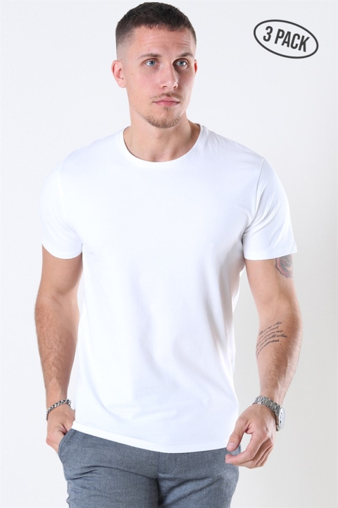 Selected New Pima T-shirt 3-Pack Bright White