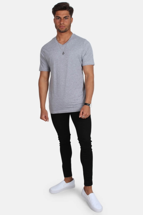 Basic Brand Uni Fashion V T-shirt Oxford Grey