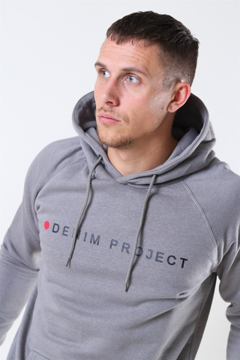Denim Project Logo Hoodie Mid Grey