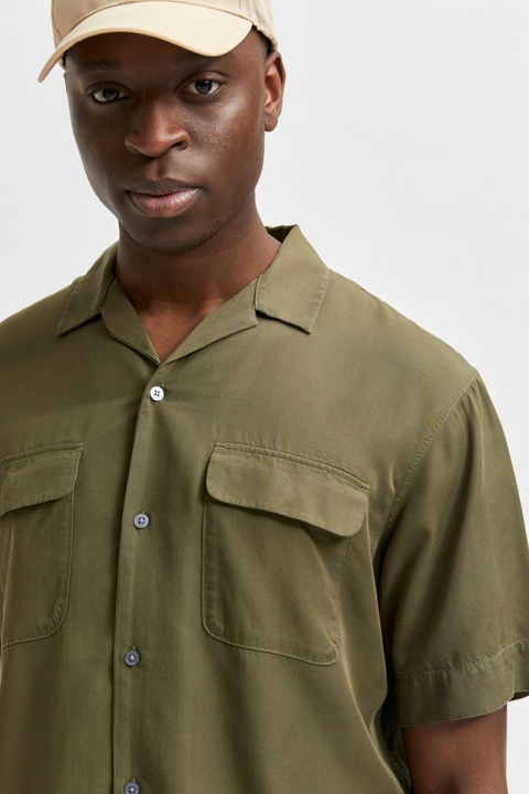 Selected SLHRELAXBILL SHIRT SS G Olive Night
