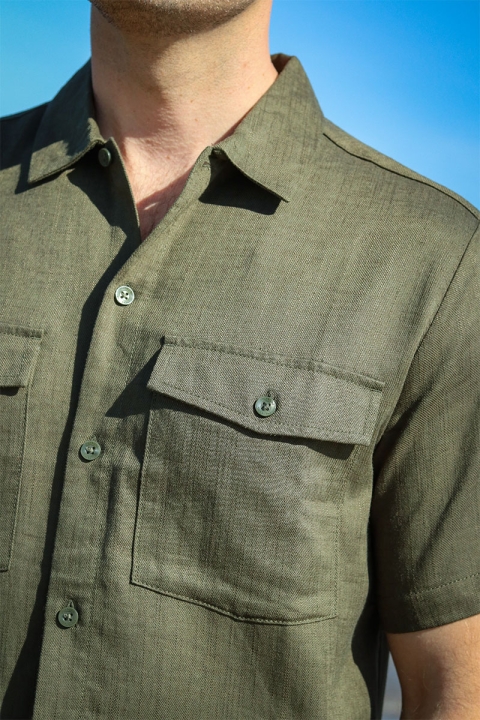 ONLY & SONS Kari Relaxed SS Shirt Viscose Linen Olive Night