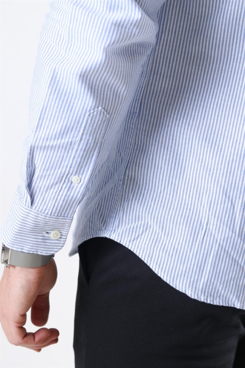 Selected Collect Skjorte White/Light Blue Stripe