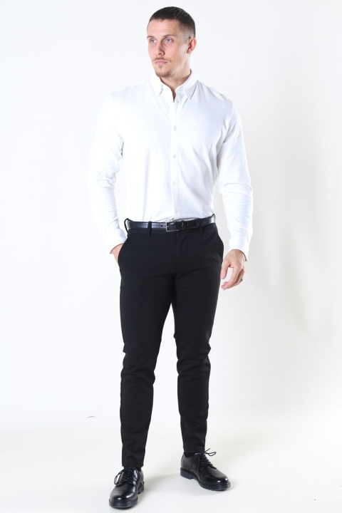 Selected Slim Oliver Knit Flex Skjorte LS Bright White