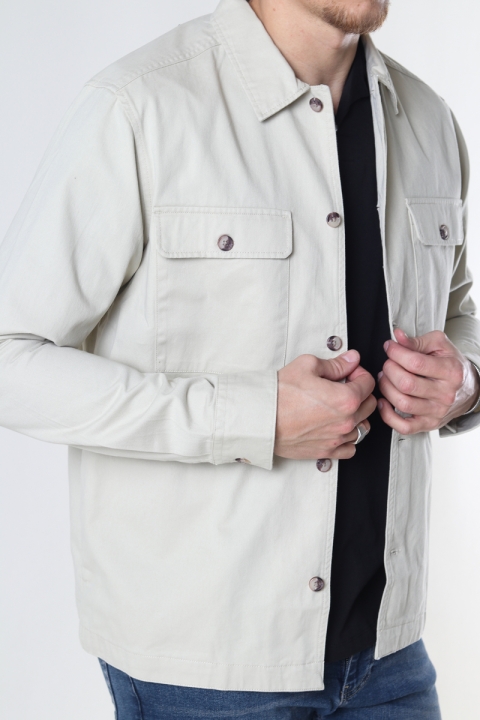 ONLY & SONS ONSILVIO LIFE LS TWILL OVERSHIRT Pelican