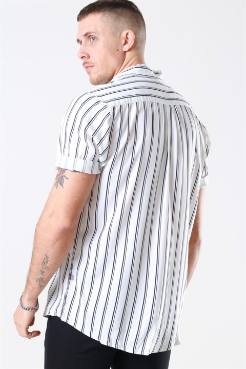 Denim Project Grande S/S Skjorte White Stripe