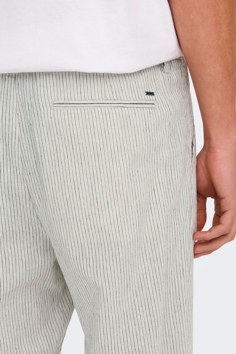 ONLY & SONS Linus Life Linen Mix Stripe Pant  Moonstruck
