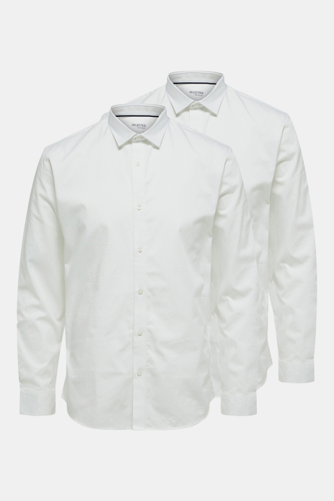 Selected SLIM MULTI SHIRT 2 PACK White With White Combo