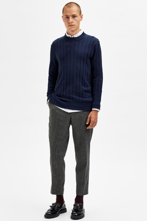 Selected SLHMAIOS LS KNIT CREW NECK Dark Sapphire