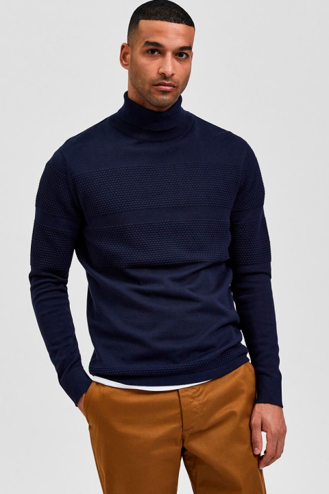 Selected MAINE LS KNIT ROLL NECK Dark Sapphire