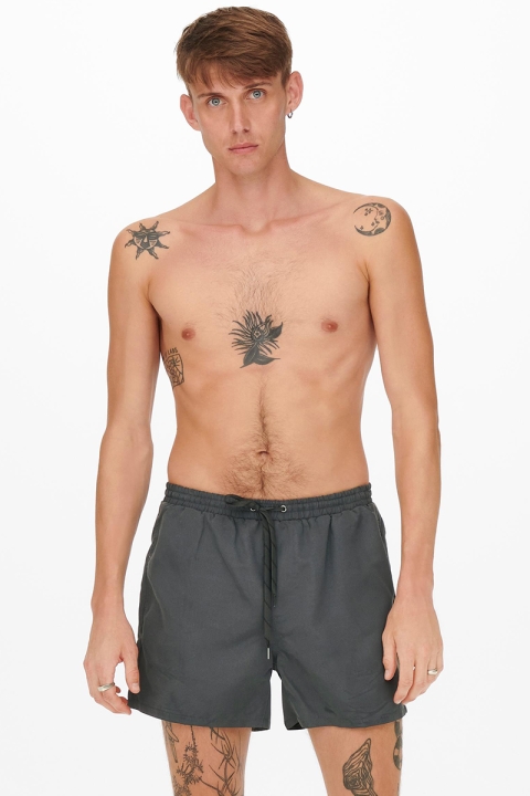 ONLY & SONS TED SWIM Grey Pinstripe