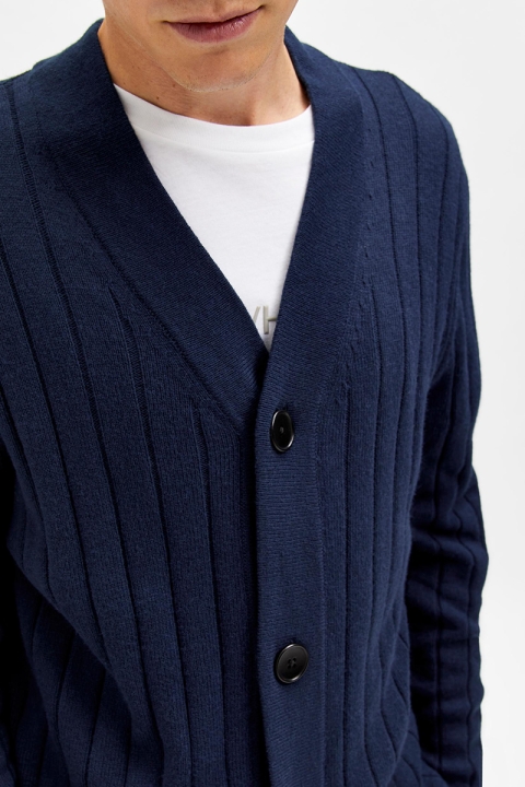 Selected SLHMAIOS KNIT CARDIGAN Dark Sapphire