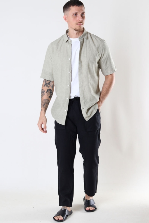 ONLY & SONS CAIDEN SS SOLID LINEN SHIRT Oil Green