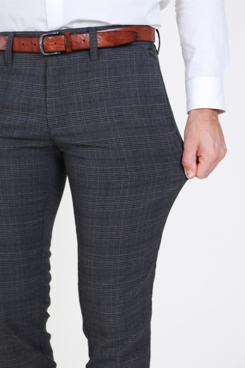 Only & Sons Mark Check Pants Medium Grey Melange