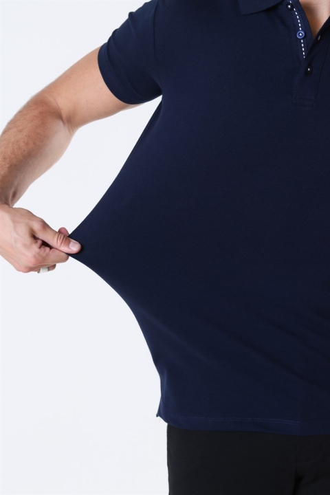 Muscle Fit Stretch Polo SS Blue Navy