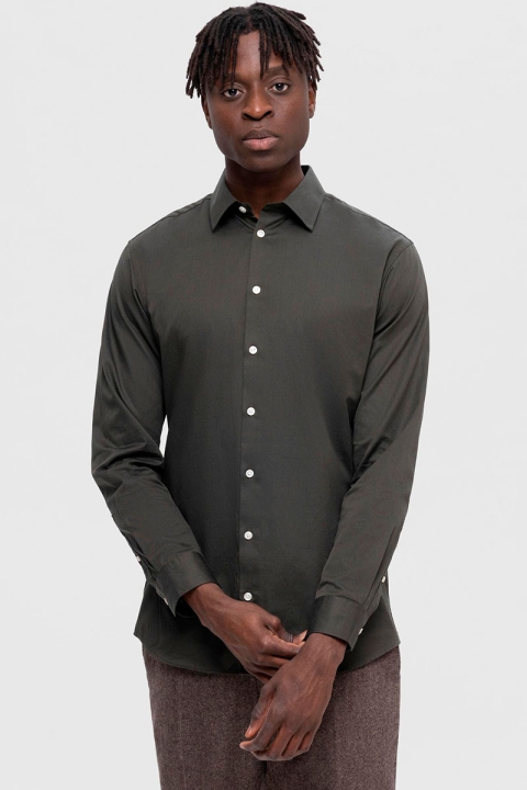 Selected Ethan Slim Shirt LS Forest Night