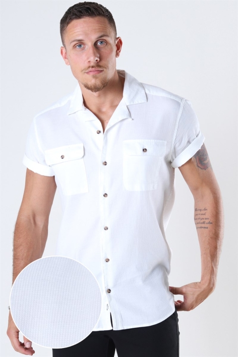 Køb Only & Sons Andrew Waffle Skjorte S/S White