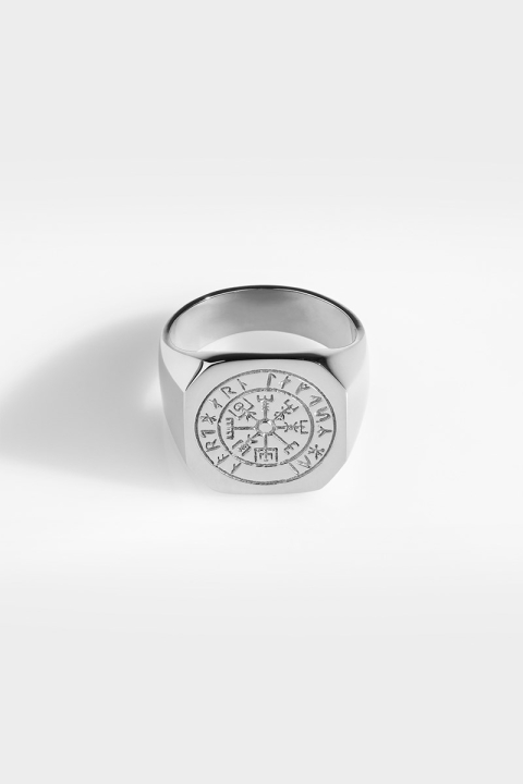 Northern Legacy Oversize Vegvisir Ring Silver