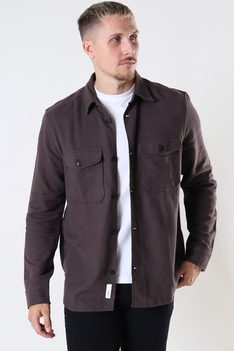 ONLY & SONS MILO LS SOLID OVERSHIRT Seal Brown