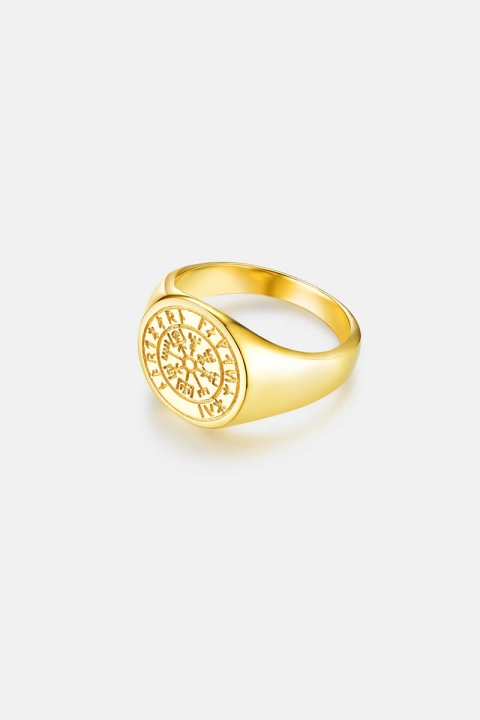 Northern Legacy Vegvisir Oval Signature Ring guld