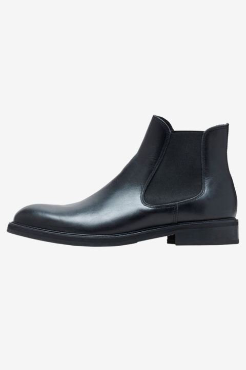 Selected Louis Leather Chelsea Boots Black