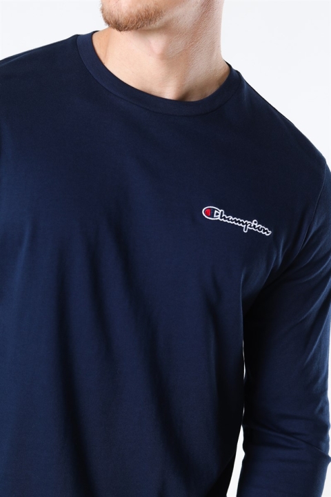 Champion Crewneck Long Sleeve T-Shirt Navy