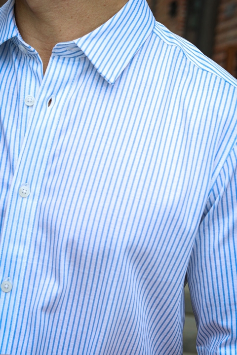 ONLY & SONS Miles SS Stretch Shirt Cashmere Blue Stripe