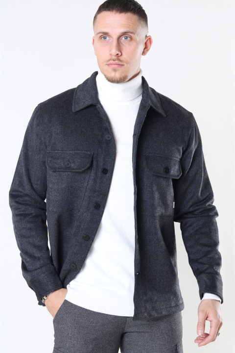 Køb Woodbird Glixto Wool Overshirt Grey