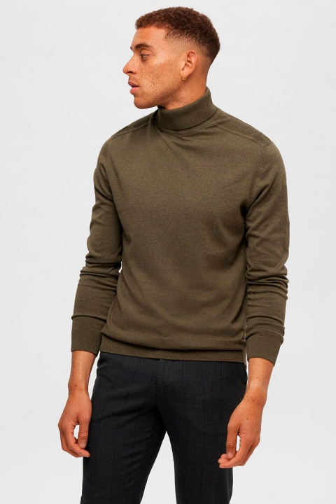 Selected Berg Knit Roll Neck Ivy Green