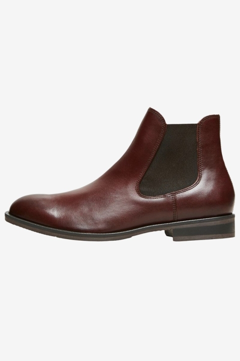 Selected Louis Leather Chelsea Boots Chestnut