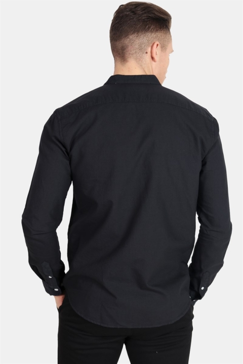 Kronstadt Johan Oxford Henley Dyed Skjorte Black