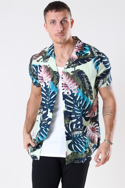 Solid Brando S/S Cuba Tropic Skjorte Bleached S