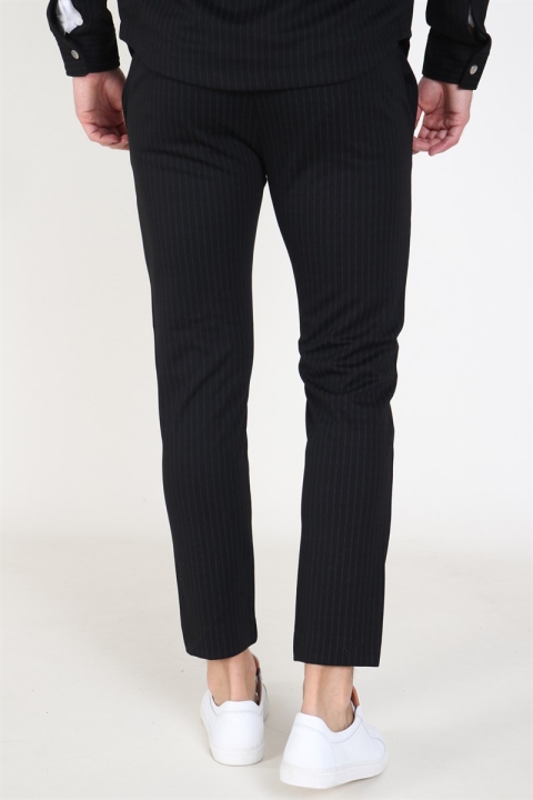 Clean Cut Milano Pinstripe Pants Black