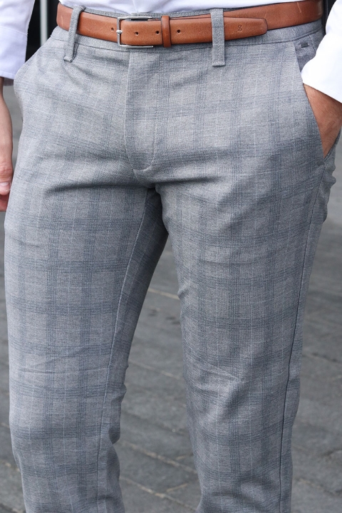 ONLY & SONS MARK CHECK PANTS Chinchilla