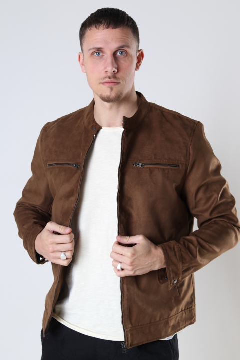 ONLY & SONS ONSWILLOW FAKE SUEDE JACKET OTW NOOS Cognac