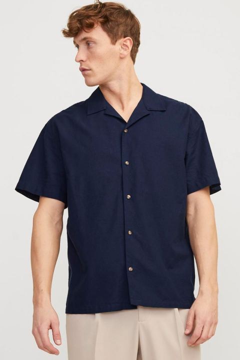 Jack & Jones Summer Resort Linen Shirt SS Navy Blazer