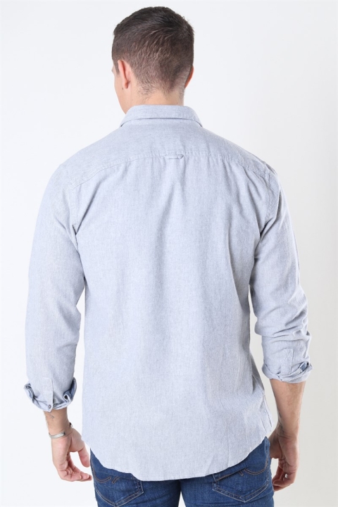 Only & Sons Edin LS Flannel Twill Skjorte Medium Grey Melange