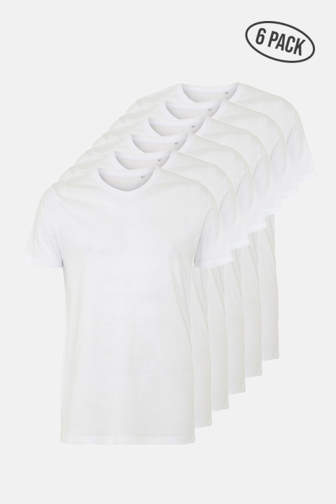 Basic Brand Cam T-shirt 6-Pack White