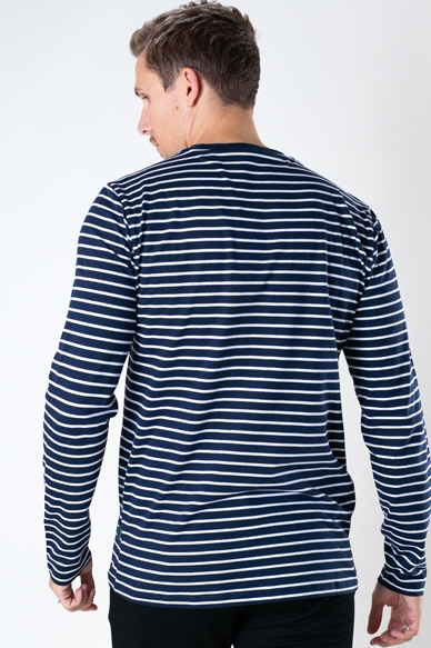 Kronstadt Timmi Organic/Recycled L/S stripe tee Navy / White