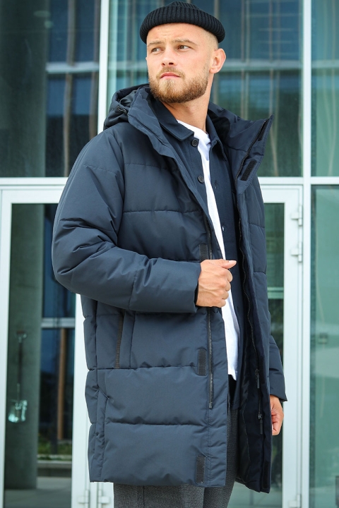 ONLY & SONS CARL LONG QUILTED COAT Dark Navy
