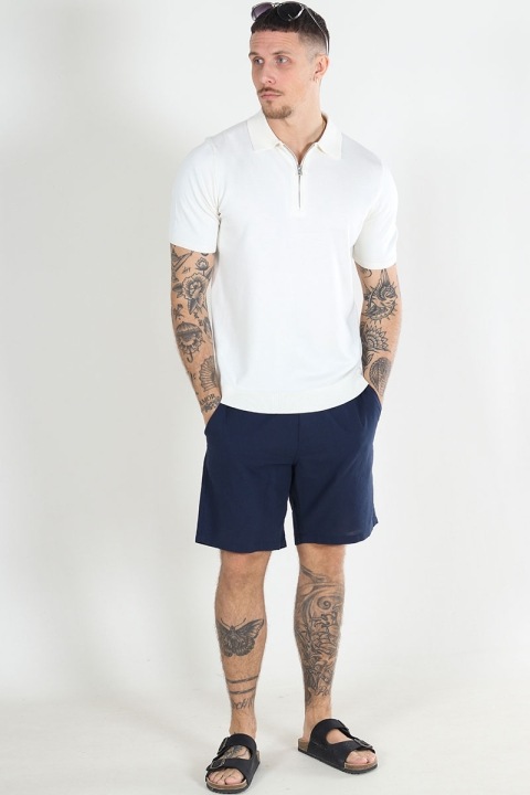 ONLY & SONS Wyler SS Zip Polo Knit Star White