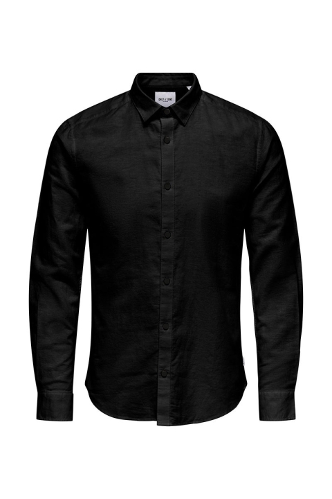 ONLY & SONS Caiden LS Linen Shirt Black