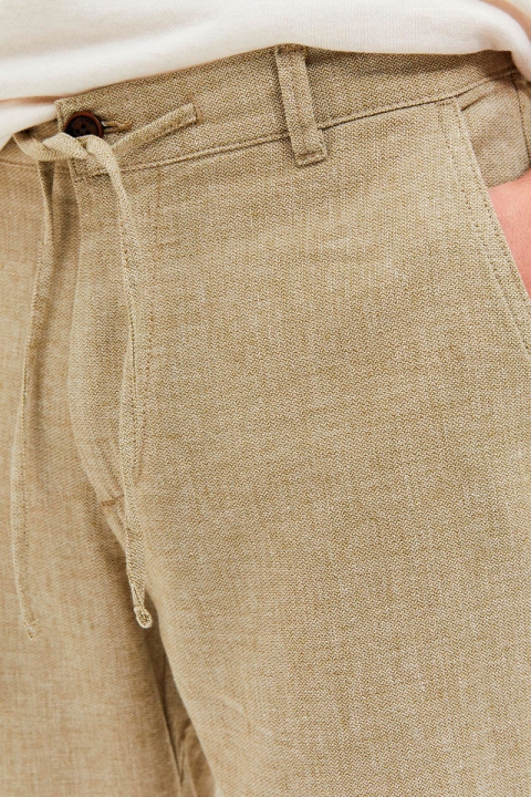Selected SLIM TAPE-BRODY LINEN PANTS Olive Branch