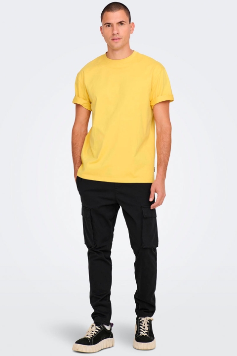 ONLY & SONS FRED BASIC OVERSIZE TEE Ochre