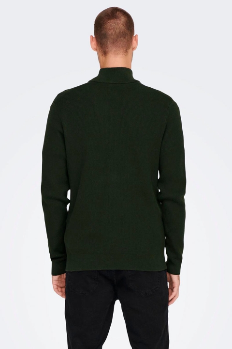 ONLY & SONS PHIL COTTON HALF ZIP KNIT Rosin