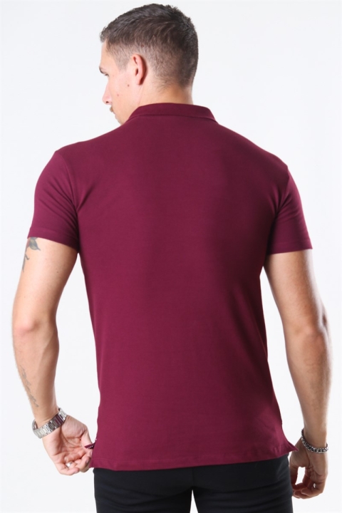 Muscle Fit Stretch Polo SS Burgundy