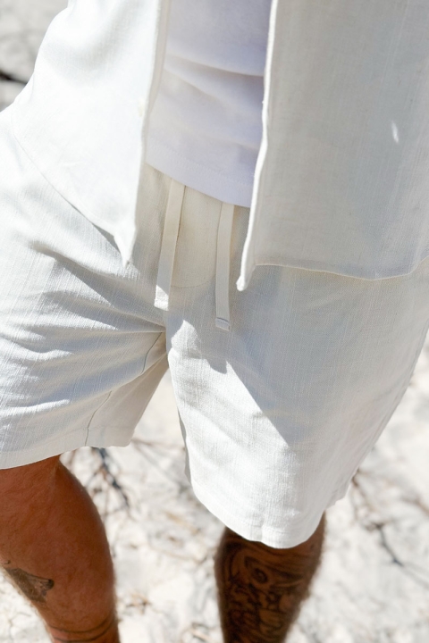ONLY & SONS Tel Viscose Linen Shorts White