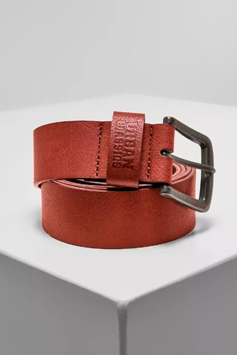 Urban Classics Leather Imitation Belt Cognac Brown