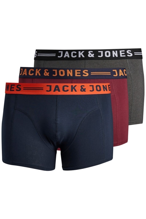 Jack & Jones Clichfield Boxershorts 3-Pack Burgundy Plus Size