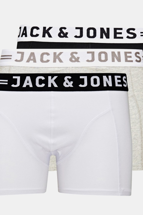 Jack & Jones Sense 3-Pack Boxershorts Light Grey Melange/Black & White